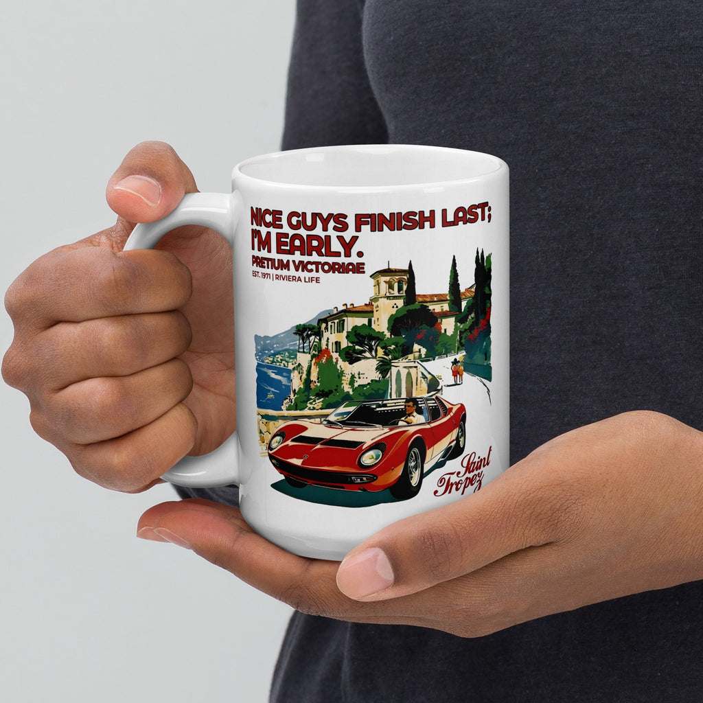 Buy Now Online Nice Guys Finish Last, I'm Early Machiavelli Stoicism Quote White Glossy Coffee Mug – Inspirational Philosophy - PRETIUM VICTORIAE© - https://pretium-victoriae.com