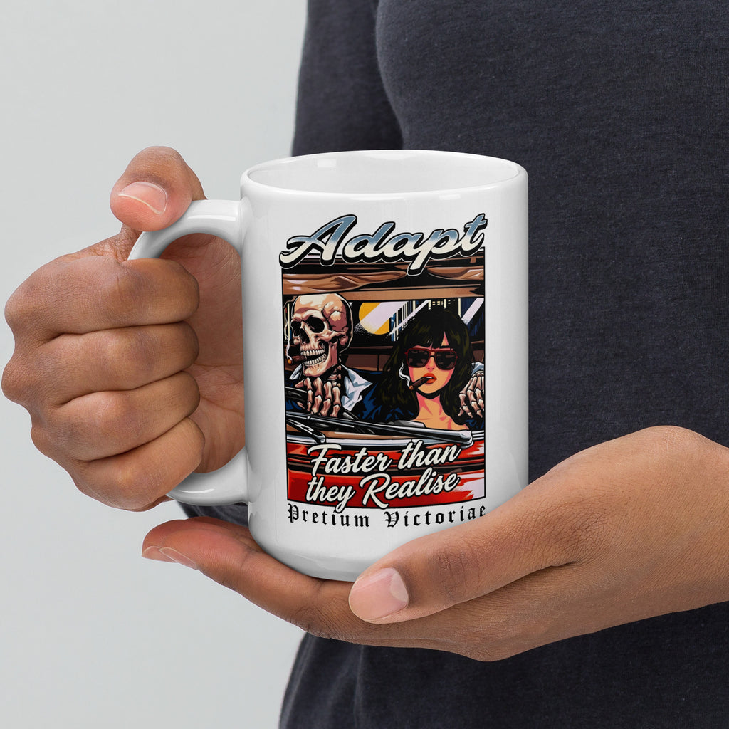 Buy Now Online Adapt Faster Than They Realise Machiavelli Stoicism Quote White Glossy Coffee Mug – Inspirational Philosophy - PRETIUM VICTORIAE© - https://pretium-victoriae.com